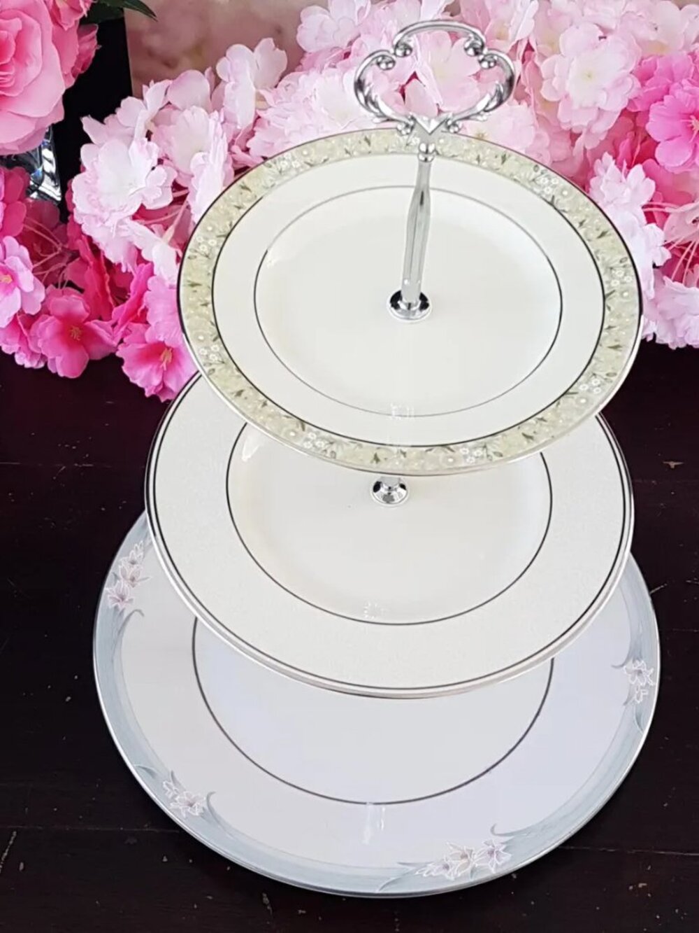 Handmade 3-Tier Cake Stand for Bespoke Gifting Elegant Bridgerton Serving Tray